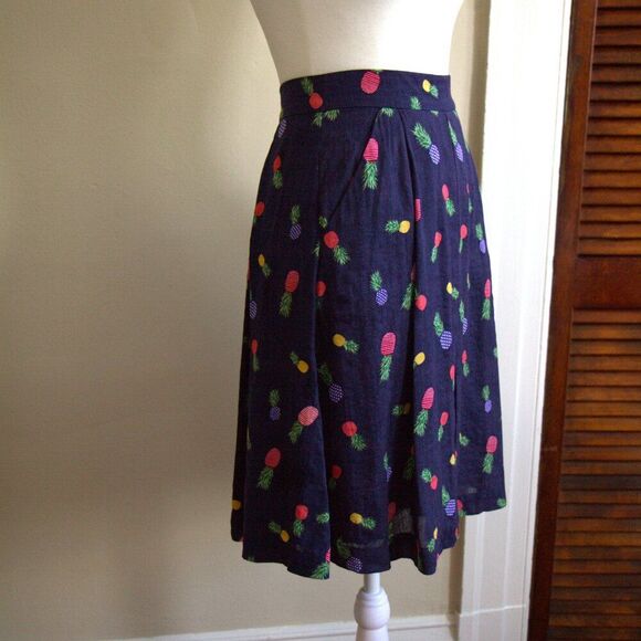 Louche London Tropical Pineapple A-Line Skirt NWT XS (Runs Small, 24” Waist) - Picture 2 of 11